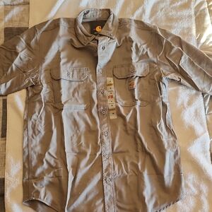 BNWT Mens Carhartt Tan Button-Up Shirt Medium
